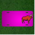 Custom Personalized Car License Plate With Add Names To Bull Red Stylized