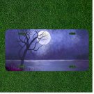 Custom Personalized License Plate Auto Tag With Purple Moon Design Add Names
