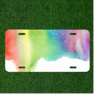 Custom Personalized License Plate Auto Tag With Rainbow Tie Dye Add Names