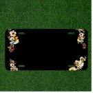 Custom Personalized License Plate Auto Tag With Amazing Flowers Design Add Names