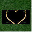 Custom Personalized License Plate Auto Tag With Gold Heart Outline Add Names