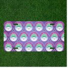 Custom Personalized Car License Plate With Background Floral Pattern Purple