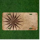Custom Personalized License Plate Auto Tag With Compass View Of Ancient Map