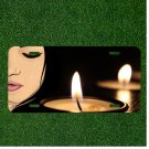Custom Personalized License Plate Auto Tag With Girl Crying By Lit Candles
