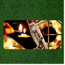 Custom Personalized License Plate Auto Tag With Zipper Lit Candle And Flame