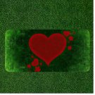Custom Personalized License Plate Auto Tag With Red Heart Over Green Background