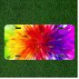 Custom Personalized License Plate Auto Tag With Colorful Rainbow Tie Dye Splash