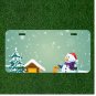 Custom Personalized License Plate Auto Tag With Snowman By House Design Art