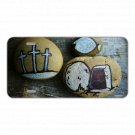 Custom Personalized Novelty License Plate With Crosses On Stones