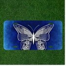 Custom Personalized License Plate Auto Tag With Fancy White Butterfly Design