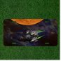Custom Personalized License Plate Auto Tag With Space Spaceship Moon Design