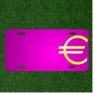 Custom Personalized Car License Plate With Add Names To Euro Currency Money