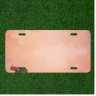 Custom Personalized License Plate Tag With Pink Background And Car Add Names