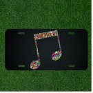 Custom Personalized License Plate Auto Tag With Colorful Music Symbol Design
