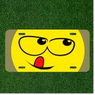 Custom Personalized License Plate Auto Tag With Licking Lips Emoji Face