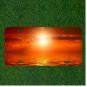 Custom Personalized License Plate Auto Tag With Cloudy Orange Ocean Sunset
