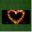 Custom Personalized License Plate Auto Tag With Rainbow Color Splash Heart