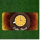 Custom Personalized License Plate Auto Tag With Coffee Break Clock