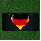 Custom Personalized License Plate Auto Tag With Fancy Germany Flag Heart Design