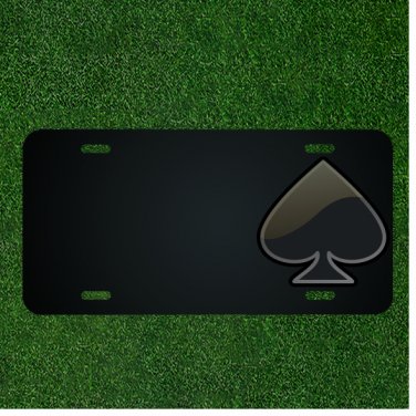 Custom Personalized License Plate With Add Names To Spade Poker Ace Cards