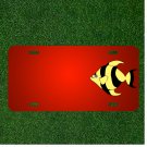 Custom Personalized License Plate With Add Names To Zebra Fish Striped Yellow
