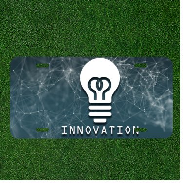 Custom Personalized License Plate Auto Tag With Innovation Light Bulb