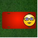 Custom Personalized License Plate With Add Names To Nerd Emoticon Eyeglasses
