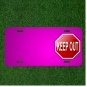 Custom Personalized Car License Plate With Add Names To Warning Keep Out Sign