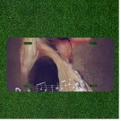 Custom Personalized License Plate Auto Tag With Girl Listening To Music Design