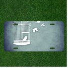 Custom Personalized License Plate Auto Tag With Stunning White Bird Cage Design