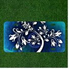 Custom Personalized License Plate Auto Tag With Fancy White Flower Design Art
