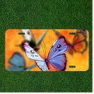 Custom Personalized License Plate Auto Tag With Fancy Purple Butterlfy By Orange