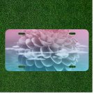 Custom Personalized License Plate Auto Tag With Fancy Pink And Blue Flower