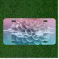 Custom Personalized License Plate Auto Tag With Fancy Pink And Blue Flower