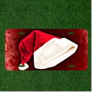 Custom Personalized License Plate Auto Tag With Fancy Red Santa Claus Hat