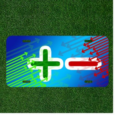 Custom Personalized License Plate Auto Tag With Cool Plus Minus Math Design