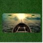 Custom Personalized License Plate Auto Tag With Boat To Sunlight View Design