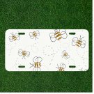 Custom Personalized License Plate Auto Tag With Kids Bumble Bee Sketch Design