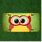 Custom Personalized License Plate Auto Tag With Colorful Owl Cartoon Design Art