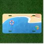 Custom Personalized License Plate Auto Tag With Lifeguard Tube And Beach Ball