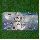 Creative License Plate Auto Tag With Happy Snowman With Music Symbols