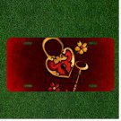 Custom Personalized License Plate Auto Tag With Lock Heart And Key Art