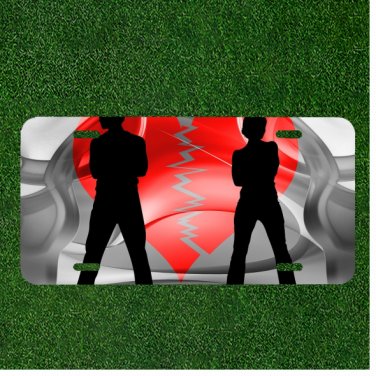 Custom Personalized License Plate Auto Tag With Man And Women Heart Broken