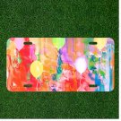 Custom Personalized License Plate Auto Tag With Colorful BALLOONS Paint Splash
