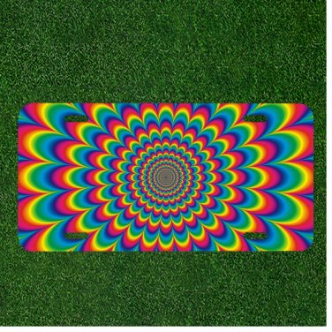 Custom Personalized License Plate Auto Tag With Colorful Rainbow Illusion NEW
