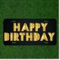 Custom Personalized License Plate Auto Tag With Golden Happy Birthday Design