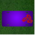 Custom Personalized License Plate With Add Names To Flowers Red Abstract