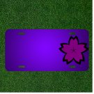 Custom Personalized License Plate With Add Names To Flower Blossom Purple