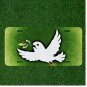 Custom Personalized License Plate Auto Tag With Stunning White Bird With Flowers