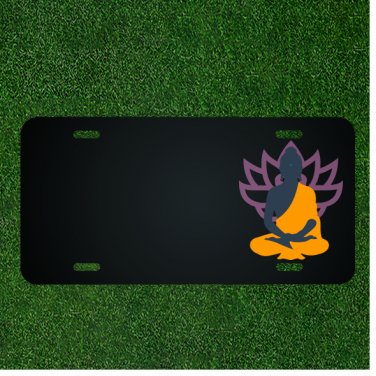 Custom Personalized License Plate With Add Names To Meditation Flower Person NEW
